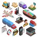 Delivery Types Isometric Icons Set Royalty Free Stock Photo