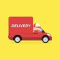 Delivery van with deliveryman.