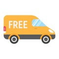 Delivery Van flat icon, logistic and delivery, Royalty Free Stock Photo