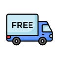 Delivery van, free shipping, delivery truck vector icon for apps and websites Royalty Free Stock Photo