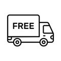 Delivery van, free shipping, delivery truck vector icon for apps and websites Royalty Free Stock Photo