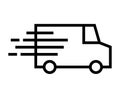 Shipping fast delivery van icon symbol, Pictogram flat outline design for apps and websites Royalty Free Stock Photo