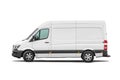Delivery van side view isolated on a white. Side view of a modern cargo short-base minibus Royalty Free Stock Photo