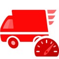 Delivery van speed notification Royalty Free Stock Photo