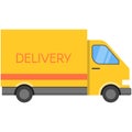 Delivery van truck icon, vector flat cargo car service