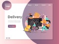 Delivery vector website landing page design template Royalty Free Stock Photo