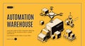 Delivery warehouse automation isometric website