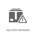 Delivery warning icon. Trendy Delivery warning logo concept on w