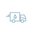 Delivery Water Truck Icon Logo flat Design line symbol. Vector