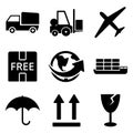 Delivery web and mobile logo icons collection Royalty Free Stock Photo