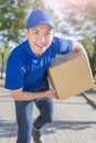 Deliveryman hold box