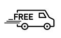 Shipping free delivery van icon symbol, Pictogram flat outline design for apps and websites, Vector illustration Royalty Free Stock Photo