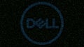 Dell Inc. logo made of hexadecimal symbols on computer screen. Editorial 3D rendering