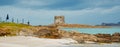 Della Pelosa beach in Sardinia, Italy, web banner Royalty Free Stock Photo