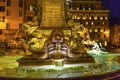 Della Porta Fountain Pantheon Piazza Rotunda Night Rome Italy