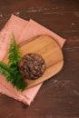 Dellicious homemade chocolate muffin on table. Ready to eat Royalty Free Stock Photo