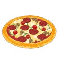 dellicious pizza illustration italian food Royalty Free Stock Photo