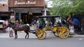 Delman or Andong is Indonesian traditional transportation, a horse-drawn carriage on the