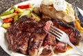 Delmonico Steak with Vegetables Royalty Free Stock Photo