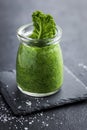 Delocious kale pesto sauce Royalty Free Stock Photo