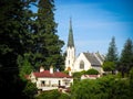 St Mark`s Anglican Church in Deloraine seen from a distance Royalty Free Stock Photo