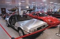 A DeLorean DMC-12 from the front with the gull-wing doors open Royalty Free Stock Photo