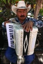 Delores Hidalgo, Mexico-January 10, 2017: Blind Mexican accordion player