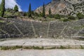 Delphi, Greece. The ancient theater of Delphi in the archaeological site of Delphi Royalty Free Stock Photo