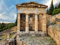 delphi greece athenian treasury ancient history Royalty Free Stock Photo