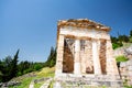 Delphi, Greece. The athenian treasury Royalty Free Stock Photo