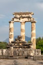 Delphi in Greece. Close up view of Athena\'s temple.