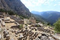 Delphi, Greece - July 19, 2019: The archaeological site of Delphi, seat of the oracle of the god Apollo