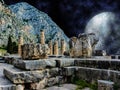 Mystical Night at Delphi,Greece Royalty Free Stock Photo
