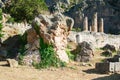 Delphi, Greece: Rock of the Sibyl near the Temple of Apollo, Center of ancient Greek Culture