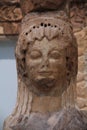 The face of the ancient Greek caryatids