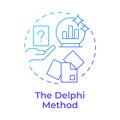 Delphi method blue gradient concept icon Royalty Free Stock Photo
