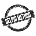 DELPHI METHOD text on black vintage stamp