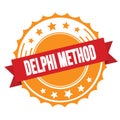 DELPHI METHOD text on red orange ribbon stamp