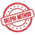 DELPHI METHOD text on red grungy round rubber stamp