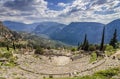 Delphi, Phocis / Greece. Ancient Theater of Delphi. Royalty Free Stock Photo