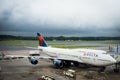 Delta Air Lines Boeing 747-451 towed at Narita Airport, Japan