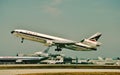 Delta Air Lines MD-11 taking off from Los Angeles in July 1995. Royalty Free Stock Photo