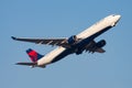 Delta Airlines Airbus A330-300 N810NW passenger plane departure and take off at Hong Kong Chek Lap Kok Airport Royalty Free Stock Photo