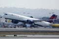 Delta Airlines Airbus A350 plane taking off from Los Angeles Airport
