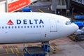 Delta Airlines A330 parked at gate