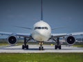 PRAGUE - MAY 21, 2018: Delta airlines Boeing 767-400 at Vaclav Havel airport Prague PRG May 21, 2018 in Prague, Czech Republic. Royalty Free Stock Photo