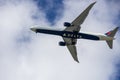 An Delta airlines plane flying in the sky with blue sky and clouds in Inglewood California