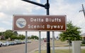 Delta Bluffs Scenic Byway sign, Hernando, Mississippi.