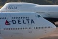 DELTA Boeing 747 At NARITA AIRPORT Royalty Free Stock Photo