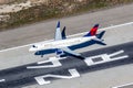 Delta Connection Embraer 175 airplane at Los Angeles airport in the United States aerial photo Royalty Free Stock Photo